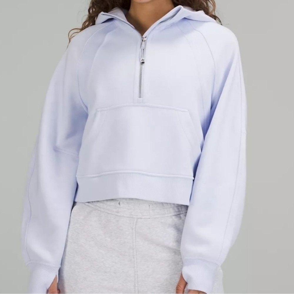 Lululemon Pastel Blue Oversized Half Zip Pullover Hoodie Size xs/s.